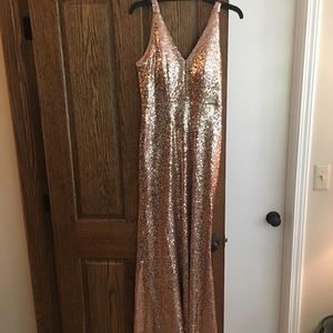 Rose Gold Full Length Evening Gown Size 6P